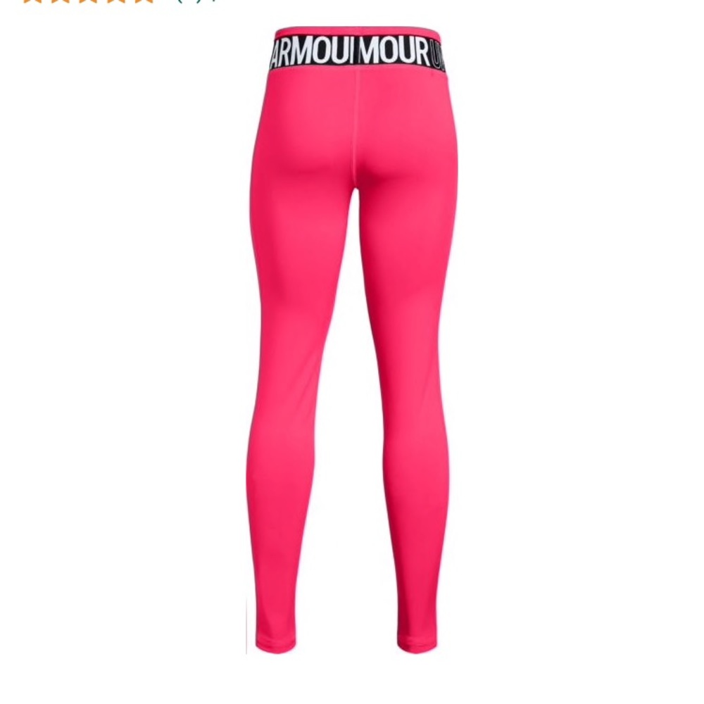 $35 Under Armour Girls Neon Pink Leggings - Picture 2 of 7